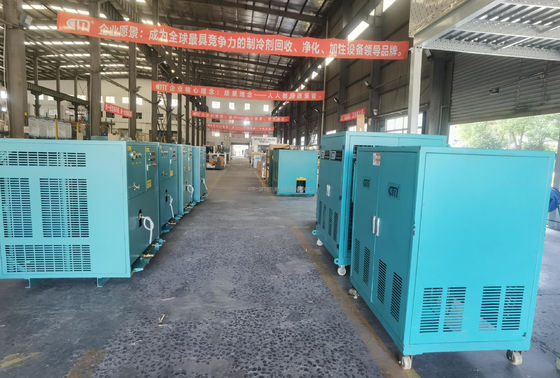 air conditioning a/c R134a refrigerant recovery machine waste recycling disassembly line freon gas charging machine