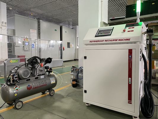 R410a R134a Refrigerant Charging Station With Pressure Vessel Air Conditioning Freon Charging Equipment Siemens PLC Refrigerant Charging Machine