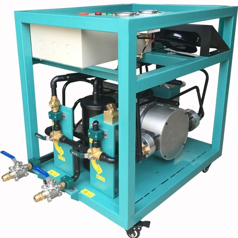 R245fa R123 Low Pressure Refrigerant Recovery Charging Machine 2HP Air Cooled Recovery Unit AC Recharge Machine