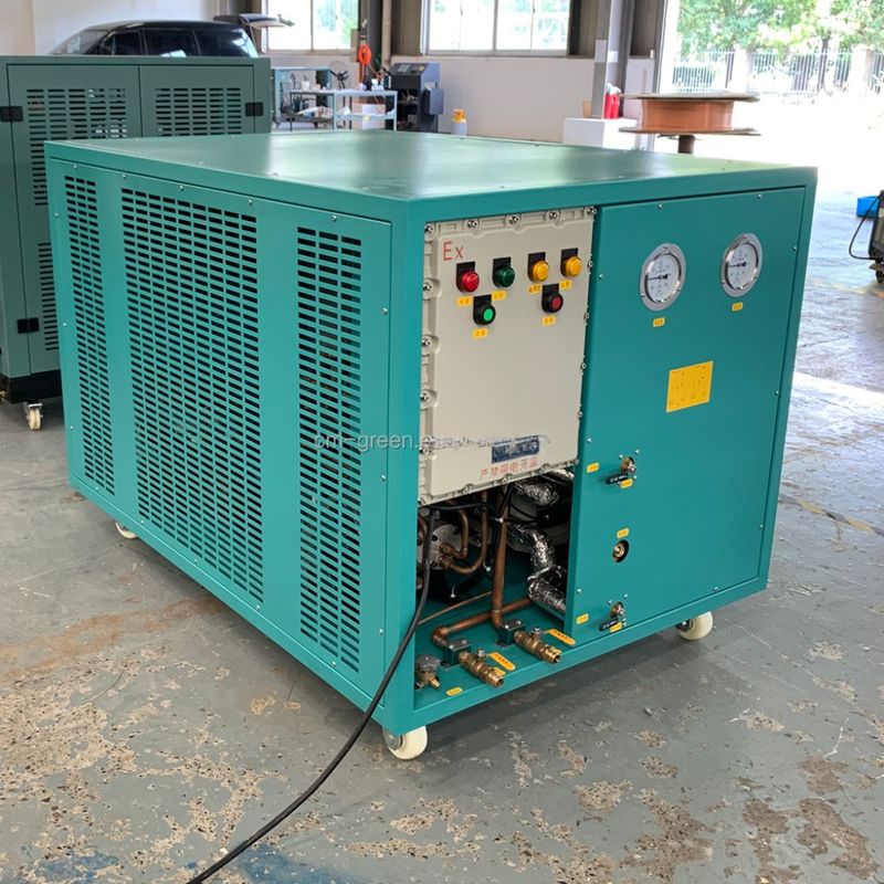 R123 R245fa Oil Less 2HP Refrigerant Recovery Charging Machine Low Pressure Refrigerant Chiller Recovery Machine