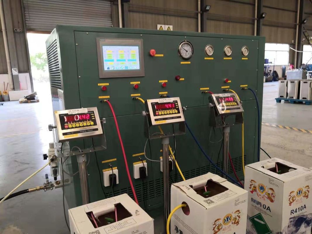 R22 / R134A / R410A and other refrigerant filling machines CM20A three-station refrigeration packaging equipment