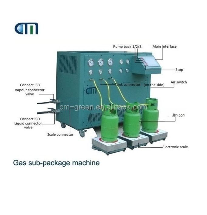automatic refrigerant split charging machine ac recharge machine R134a R22 refrigerant recovery filling machine