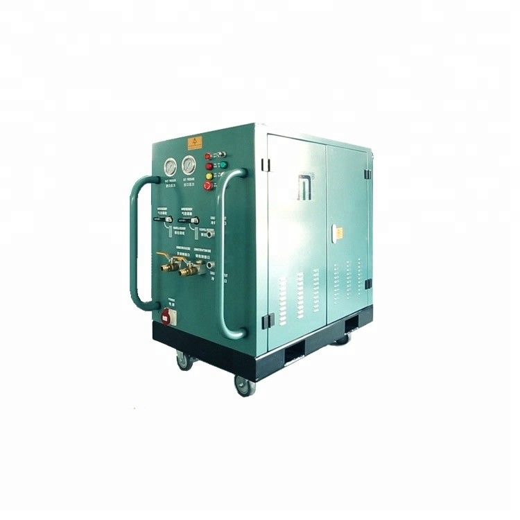R134A AC Freon Gas Recharge Machine Refrigerant Recovery System 7HP Oil Less Recovery Charging Machine