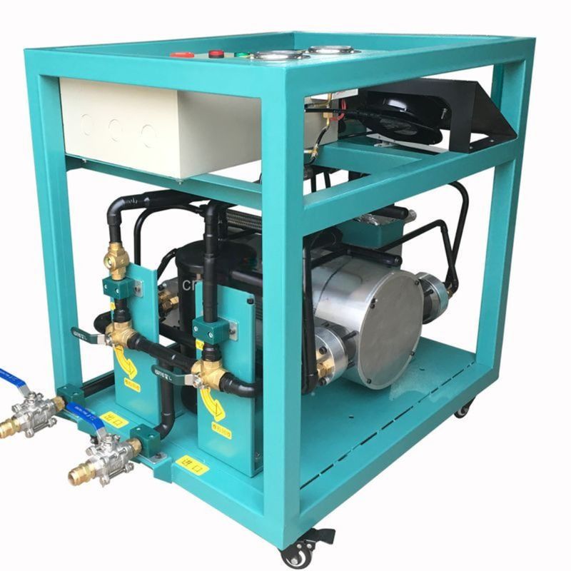 High Speed Low Pressure Recovery Freon Charging Refrigerant Recharge Machine R123 R1233zd 4HP Recovery Unit