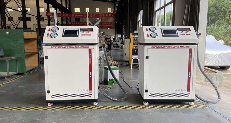 Auto Freon Car Air Conditioning Gas Filling Machine Refrigerant Charging Station