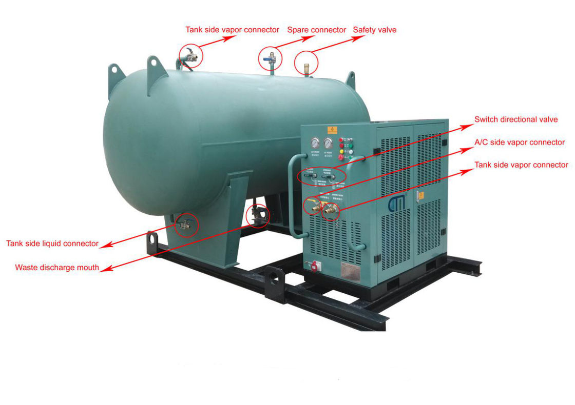 Freon Recovery Machine Value With Refrigerant Liquid Receiver Tank Refrigerant Charging Station