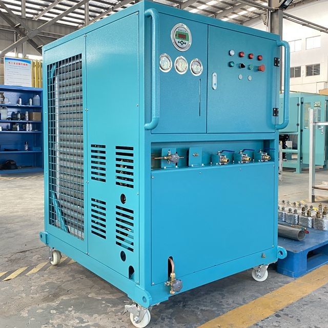 Full Oil Less R134a Refrigerant Recovery System Air Conditioning 10HP Vapor Recovery Ac Gas Charging Machine