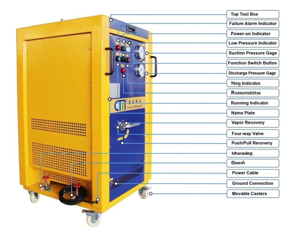 Explosion Proof Refrigerant Recovery Machine Air Conditioning Ac Gas Recovery Unit R134a Recovery System