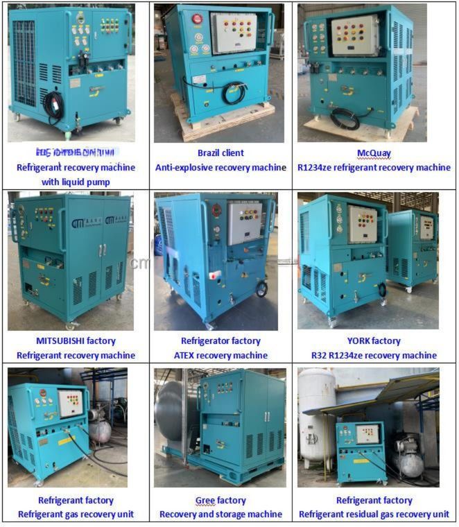 Air Conditioning R134a R410a Refrigerant ISO Tank Gas Recovery Unit 10HP Recovery Charging Machine Ac Charging Station