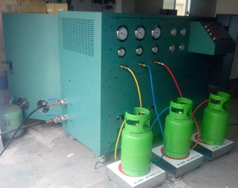R22 R134a refrigerant split charging equipment oil less recovery pump recovery filling charging machine