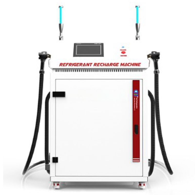 R290 R600 Dual Charging Gun Twin System Refrigerant Freon Charging Station Flammable Refrigerant Gas Charging Machine