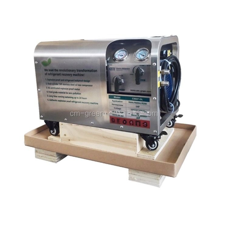 Dual Cylinder 1HP Oil Less Explosion Proof Ammonia Gas Refrigerant Recovery Charging Machine R32 R1234yf Recovery Pump