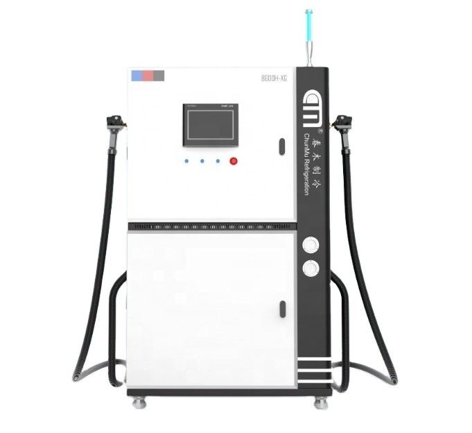 Dual System 2HP Oil Less PLC Fully Automatic Refrigerant Recovery Charging Machine Car A/C Freon Charging Equipment