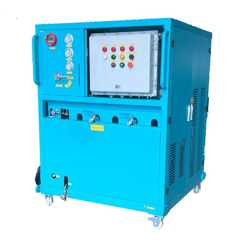 10HP Fast Speed Refrigerant Gas Recovery Charging Machine R32 R290 Explosion Proof Refrigerant Recovery Machine