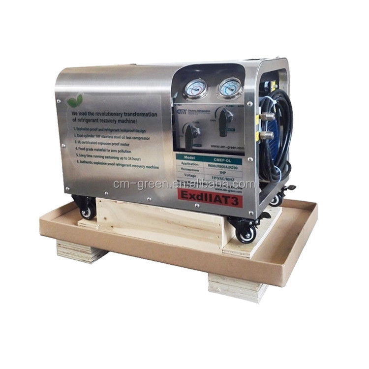 flammable R32 R290 refrigerant recovery charging machine 1HP ATEX recovery unit explosion proof recovery unit