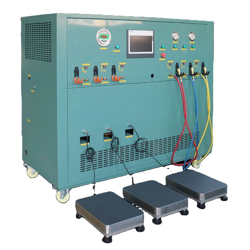 three stages R404a refrigerant filling machine freon split charging station multiple stations recovery charging machine