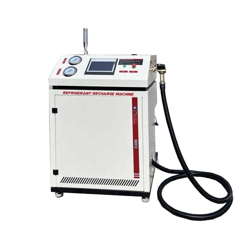 Flammable R32 R600a Fully Automatic PLC Refrigerant Recharge Machine Single System A/C Gas Recovery Charging Machine
