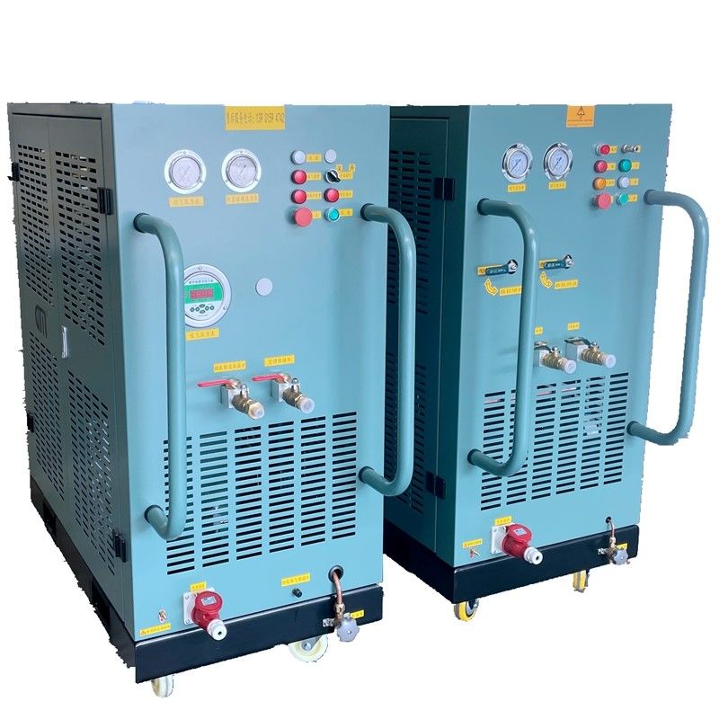 7HP oil less CFC HCFC HFC refrigerant recovery machine R134a freon ISO tank recovery charging machine gas recovery pump