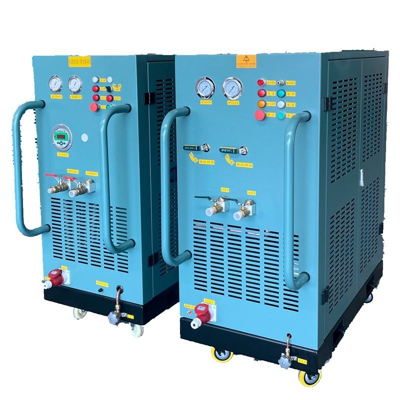 7HP oil less CFC HCFC HFC refrigerant recovery machine R134a freon ISO tank recovery charging machine gas recovery pump