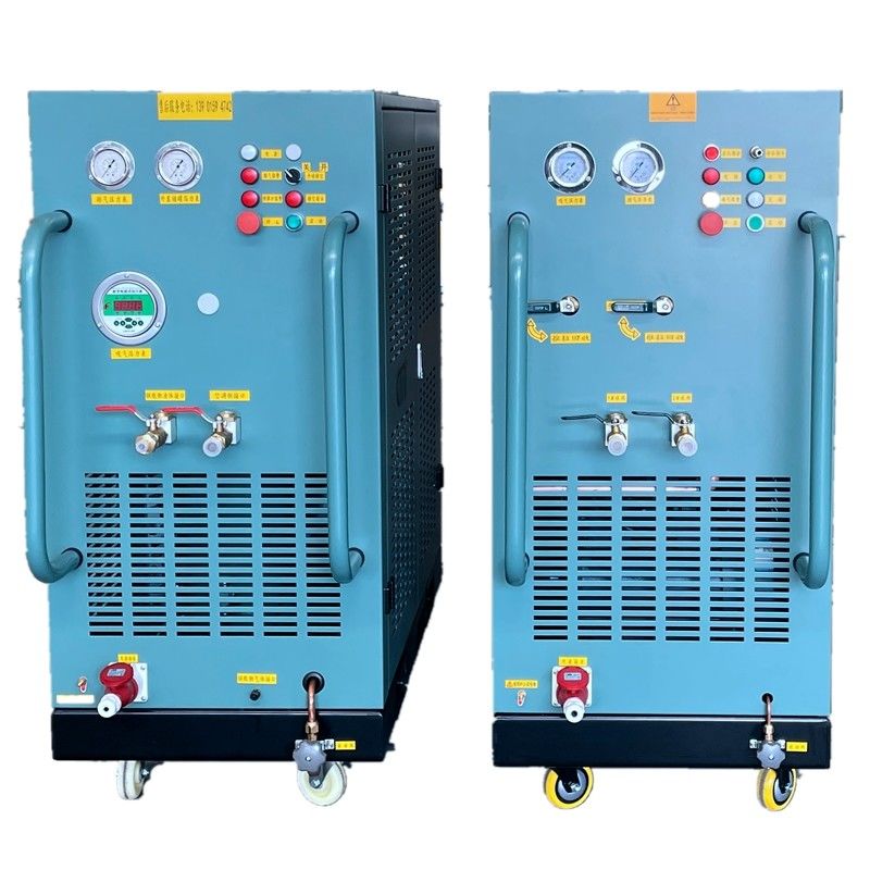 7HP oil less CFC HCFC HFC refrigerant recovery machine R134a freon ISO tank recovery charging machine gas recovery pump