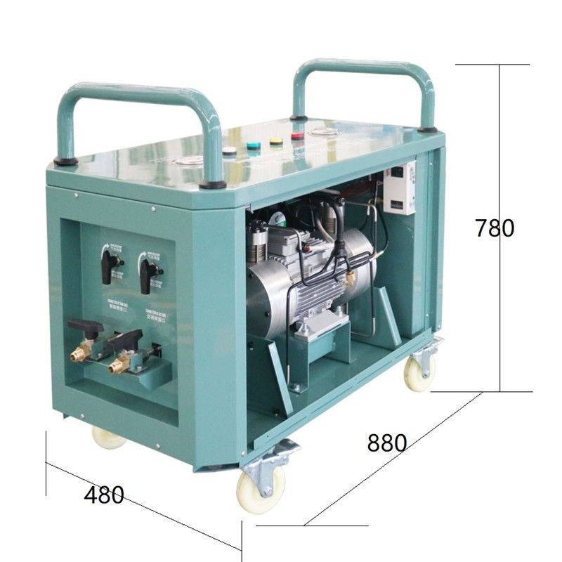 2HP Refrigerant Recovery Machine R134a A/C Recovery System Ac Gas Recovery Charging Machine For Screw Units