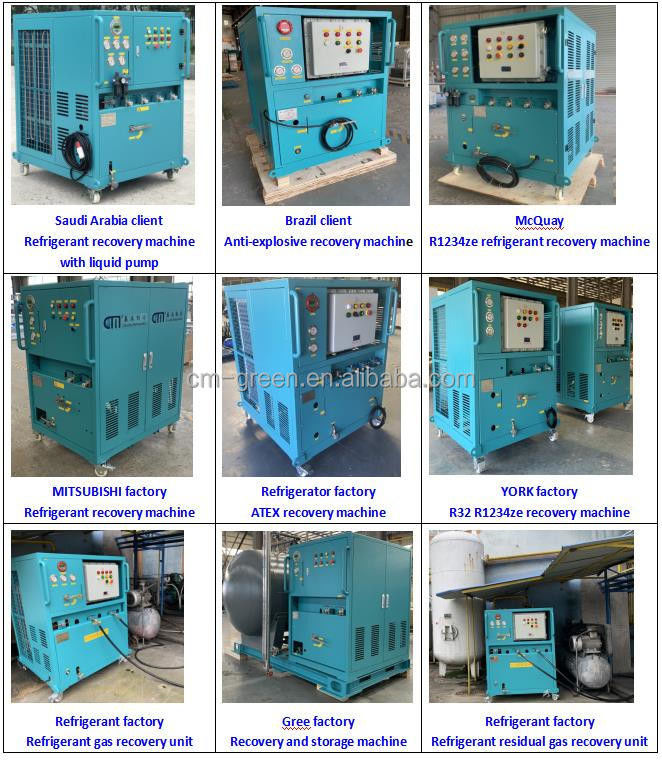refrigerant ISO tank gas transfer recovery machine 25HP recovery pump R134a R32 recovery recharge machine