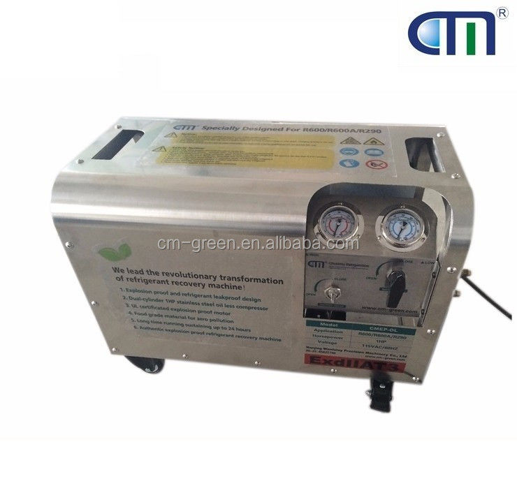 explosion proof  refrigerant recovery system R290 R600a recovery charging machine AC recovery recharge machine
