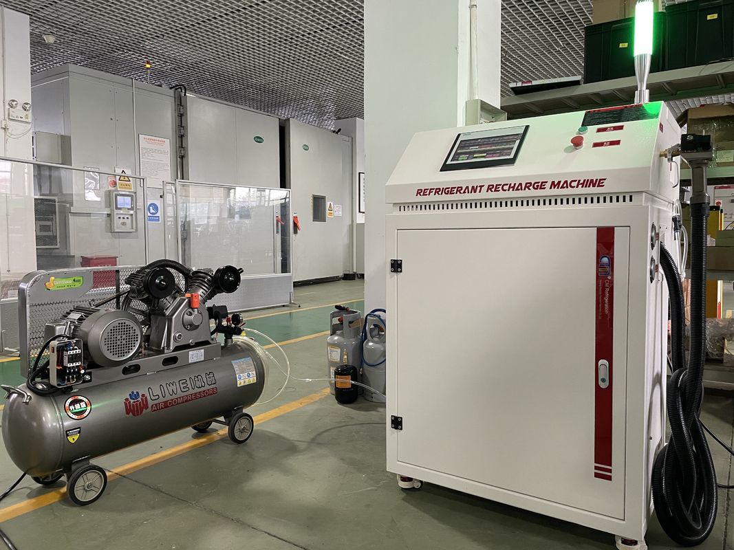 R410a R134a Refrigerant Charging Station With Pressure Vessel Air Conditioning Freon Charging Equipment Siemens PLC Refrigerant Charging Machine