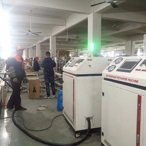 Auto Single System High Speed AC Recharge Machine R134a R22 Refrigerant Charging Machine Siemens PLC Charging Station